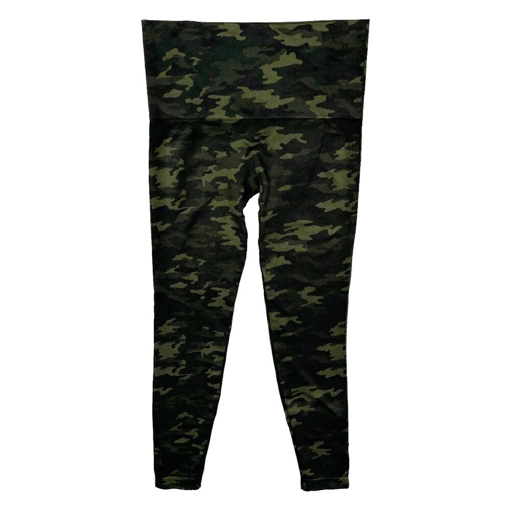 SPANX‎ Leggings Medium Look at Me Now LAMN Camo Green Cropped Slimming Shapewear